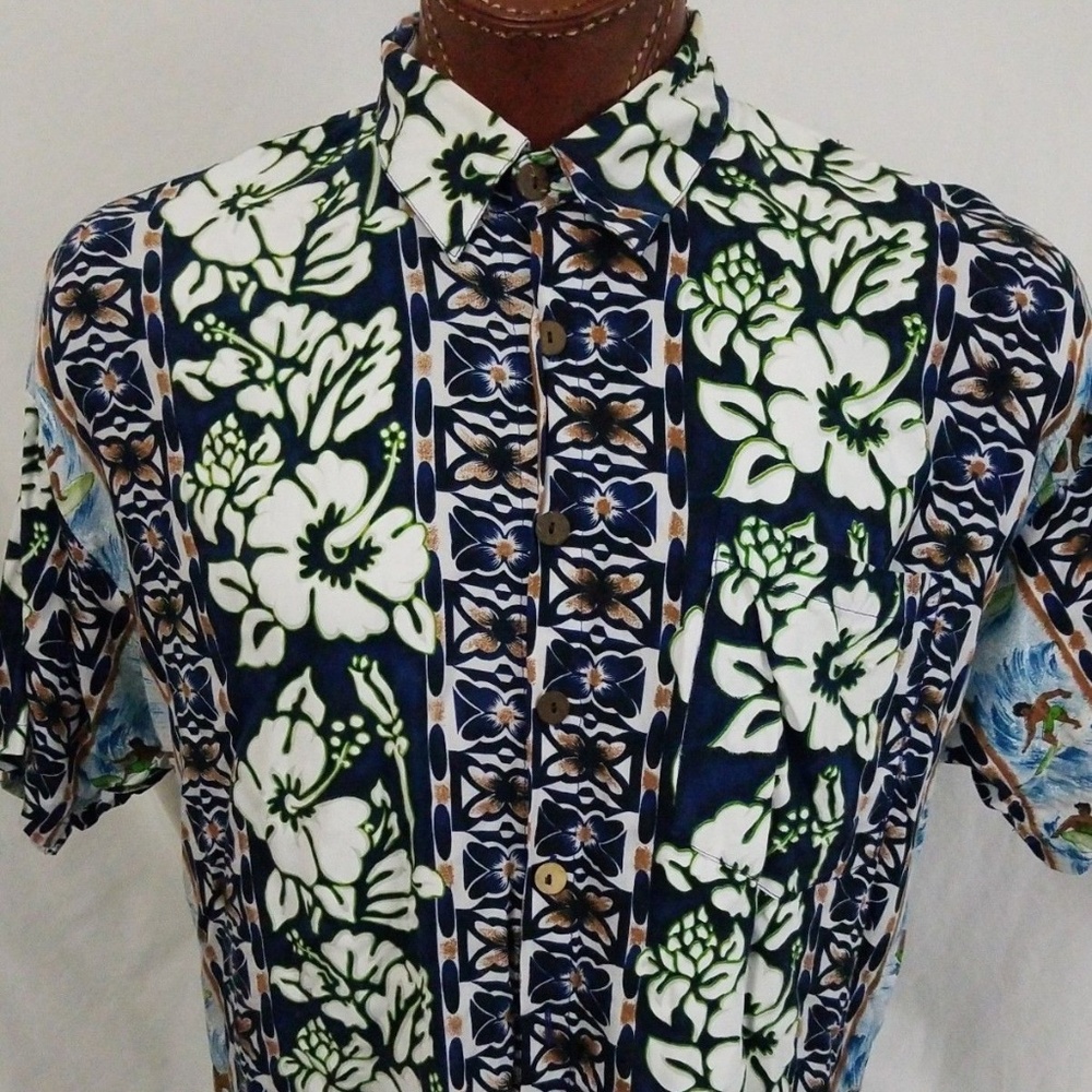 DK Hawaiian Collection Aloha Shirt Hibiscus XL